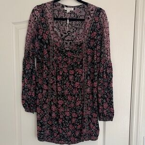 Monsoon Black and Pink Floral Tunic